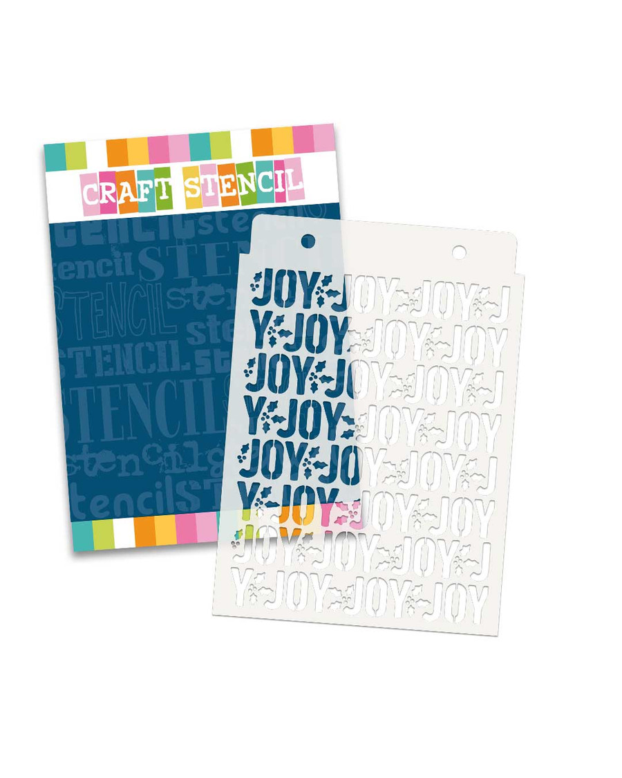Joy Text stencil A5/6 x 8" (new) - craft, card making, scrapbooking stencil.