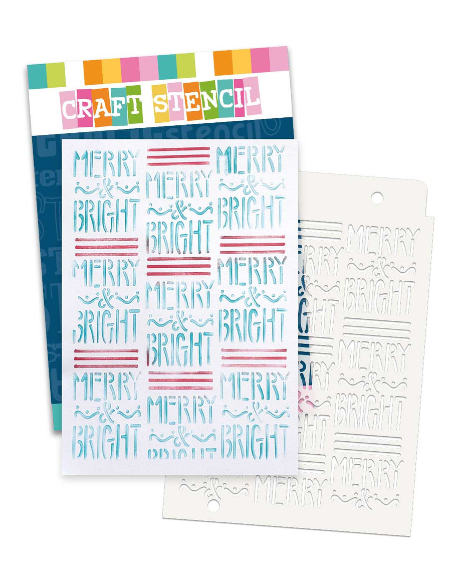 3 Christmas Holiday Text stencil bundle A5/6 x 8" (new) - craft, card making, scrapbooking stencils