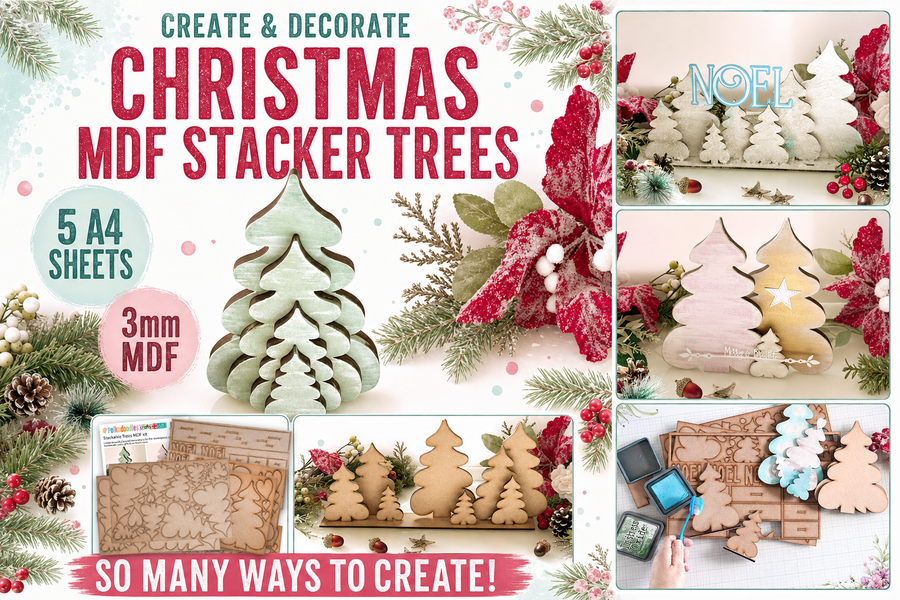 Create & Decorate Christmas MDF Stacker Trees - Wood Blanks Kit