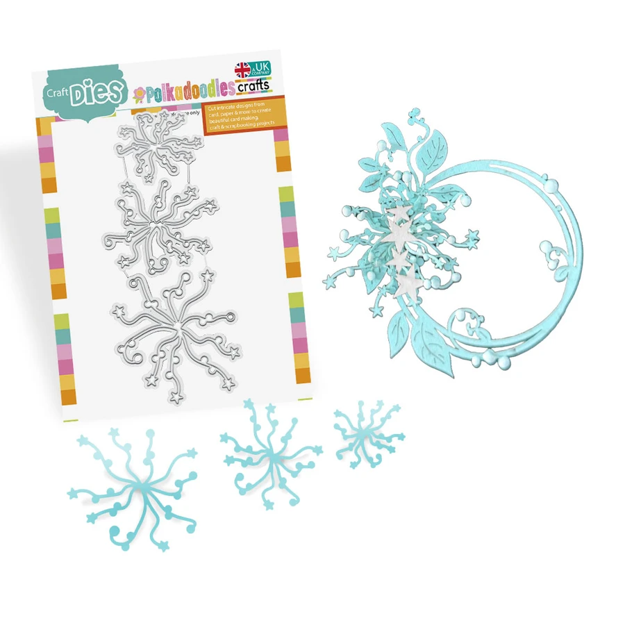 Sparkling Things set of 3 star swirl craft cutting dies for Christmas card making and papercraft