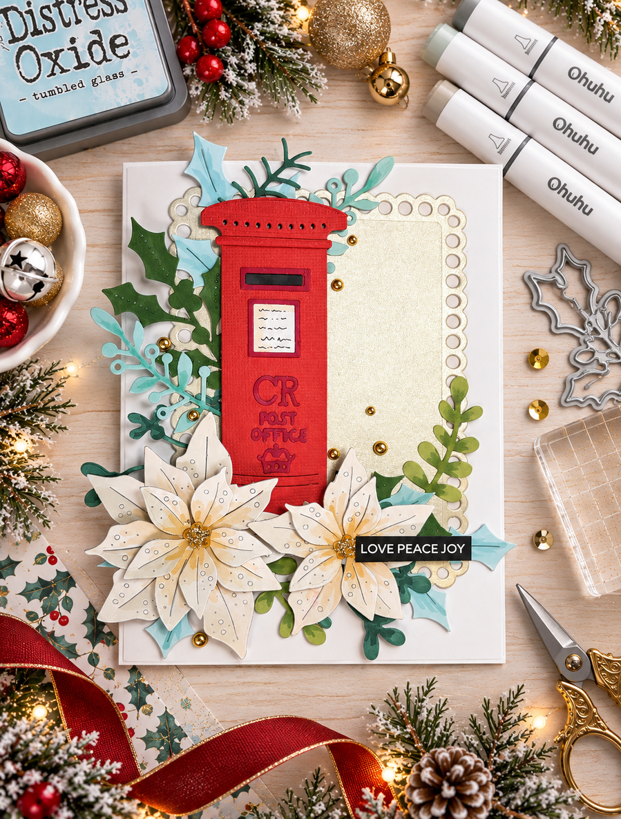 Vintage Post Box craft dies - cutting dies for card making and crafts, junk journaling, planner crafts, scrapbooking- cutting dies for card making and crafts, junk journaling, planner crafts, scrapbooking.

This gorgeous UK vintage post box is perfect for any card or craft project. We’ve included layered pieces to build up a lovely box - and the envelope which you can tuck into the opening. To finish off we have added a the Post Office Lettering complete with the new King Charles initials!

The best part is all the pieces are connected to make die cutting much faster and easier!