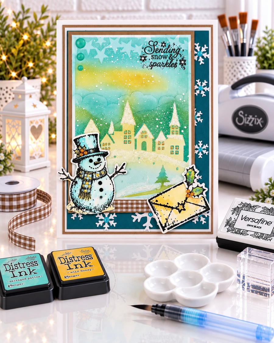 Snow & Sparkles clear stamps - photopolymer stamps for card making and crafts, junk journaling, planner crafts, scrapbooking. Bring a little Snow & Sparkles to your crafting with this fabulous 11-piece photopolymer stamp collection, packed with hand-drawn winter imagery, quirky snowmen, festive details and gorgeous mixed-media style artwork.