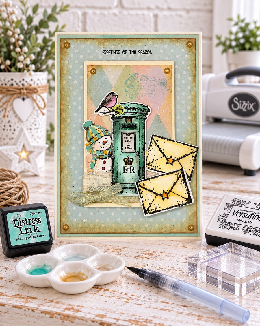 Snowy Greetings clear stamps - photopolymer stamps for card making and crafts, junk journaling, planner crafts, scrapbooking.

Create beautiful cards for Christmas, winter and beyond with our Snowy Greetings Photopolymer Stamp Set. This gorgeous 11-piece collection combines detailed hand-drawn artwork with a wonderfully contemporary, slightly grungy feel, making it perfect for everything from clean and simple cards to layered mixed-media projects.


The set includes a stunning large floral design, a trio of characterful snowmen, traditional post box, envelope, bird, holly and foliage, postal details and versatile greetings.