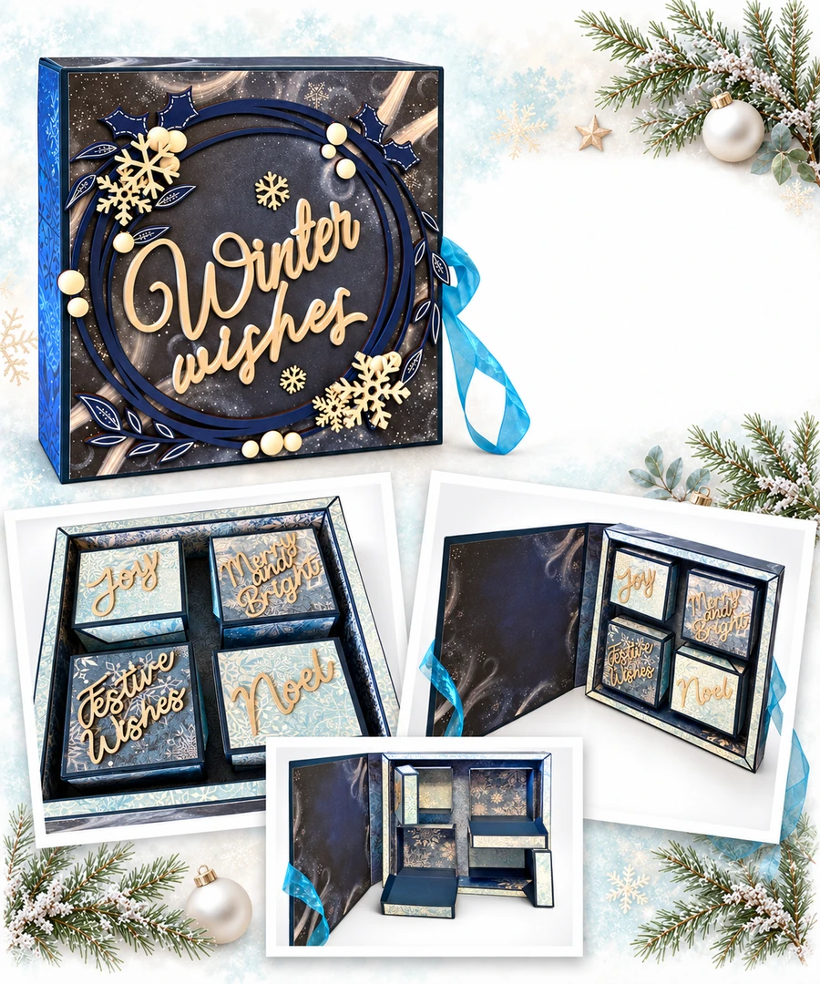 Small Christmas Ornaments & Words MDF & Chipboard kit - 52 pcs - wood blanks for crafting. Add beautiful festive details to your handmade creations with this 52-piece Small Christmas Ornaments & Words MDF & Chipboard Kit. With smaller decorative shapes and elegant script words, it’s perfect for Advent calendars, scrapbooking, junk journals, handmade books, albums, cards and Christmas home décor.