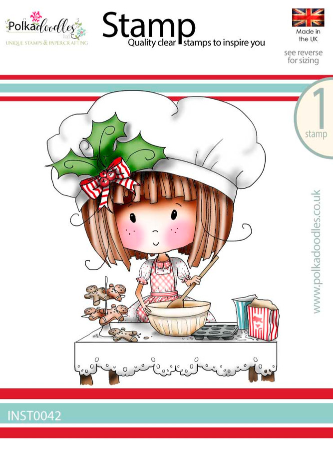 Winnie Baking Gingerbread - Winnie White Christmas Clear Polymer Stamp.