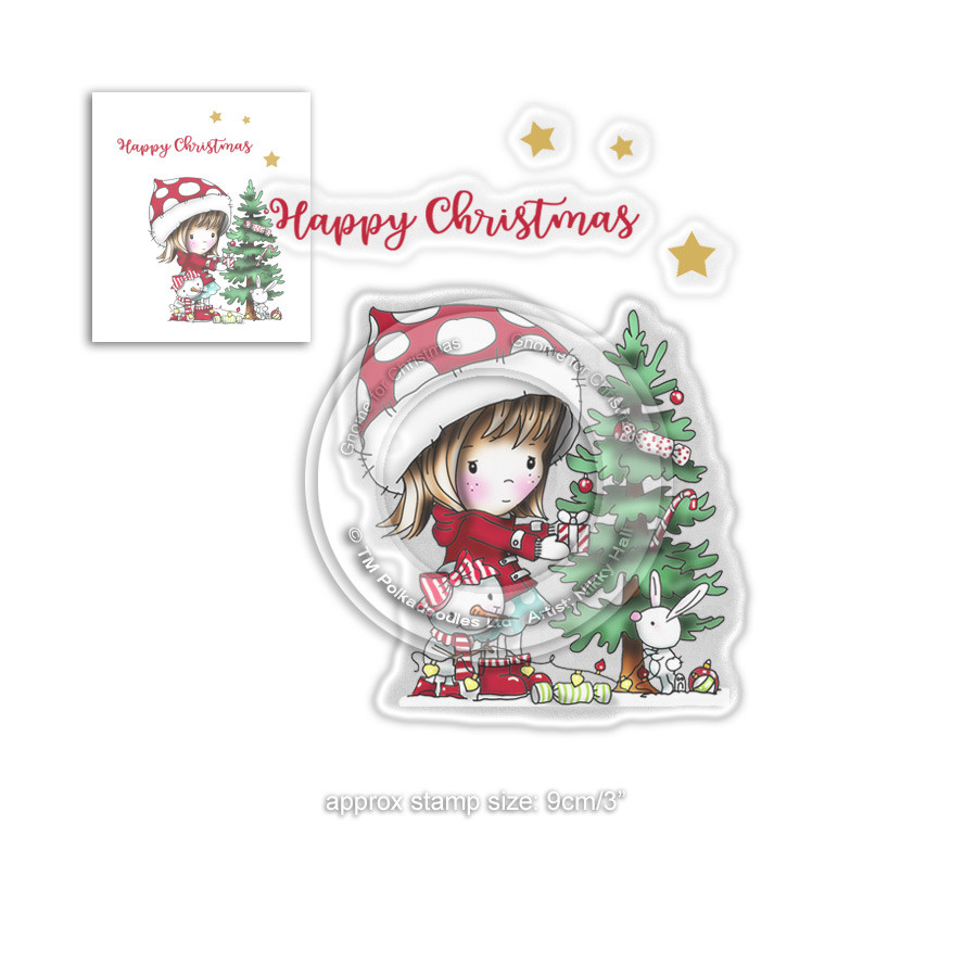 Christmas Tree Winnie Winter Wishes - CLEAR POLYMER STAMP