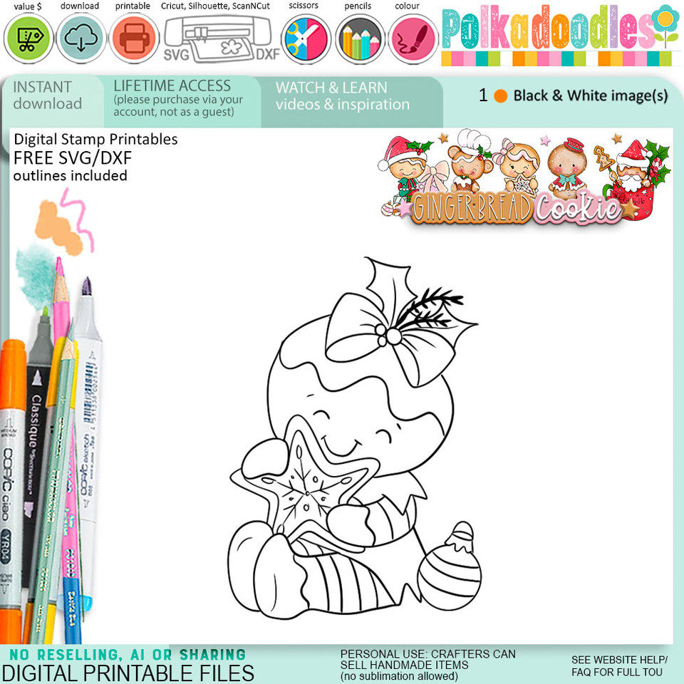 Card making Printables Christmas holiday printables Gingerbread