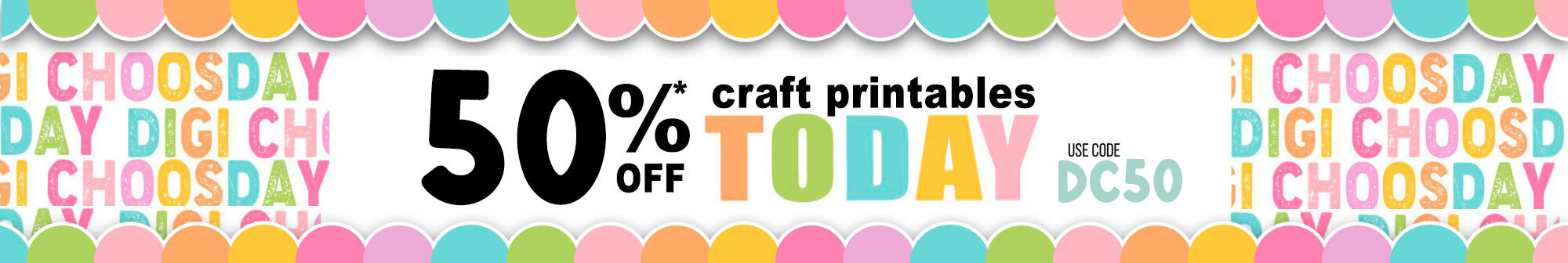 50% off craft printable downloads, card making digital stamps, junk journals, digital scrapbooking, clipart today