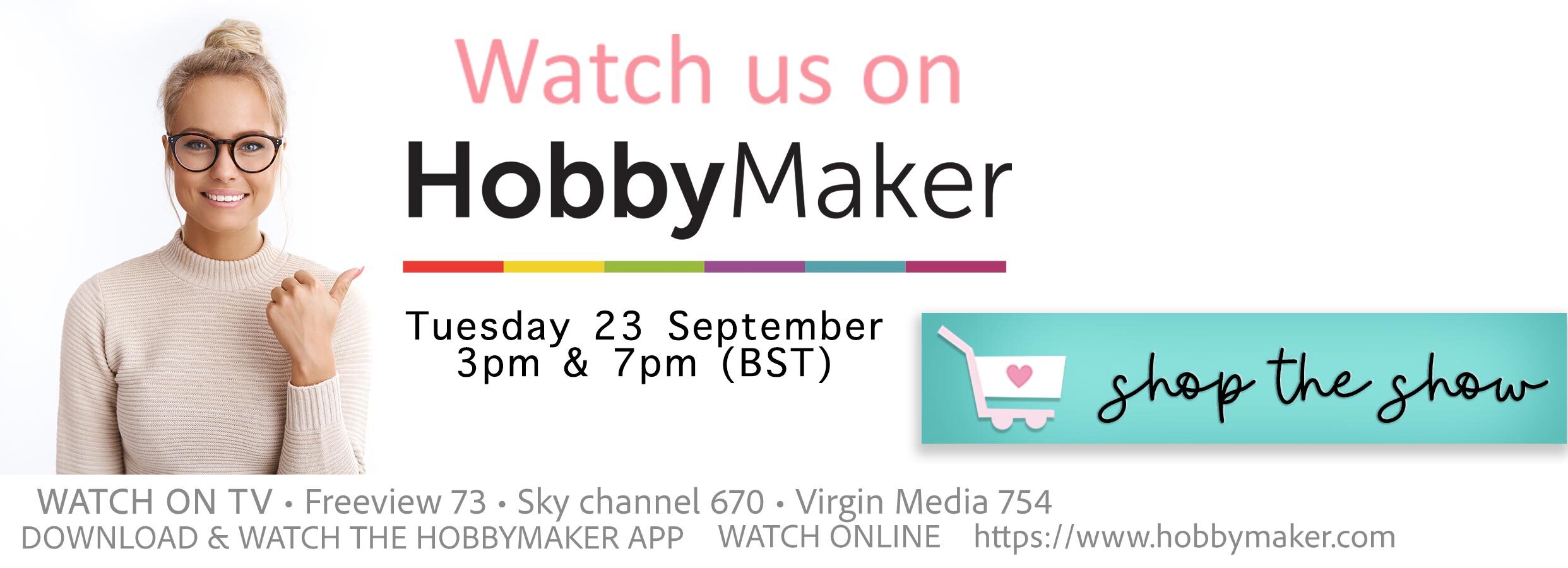 Polkadoodles crafts on Hobbymaker TV Tuesday 23 September - beautiful craft and card making supplies