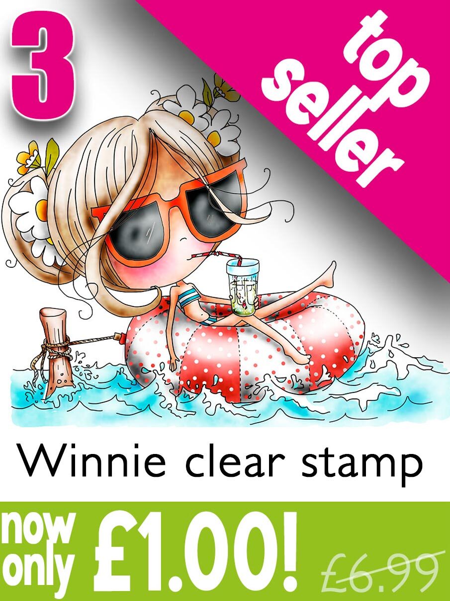 cute girl character sunbathing swimming clear craft stamp papercrafting card making