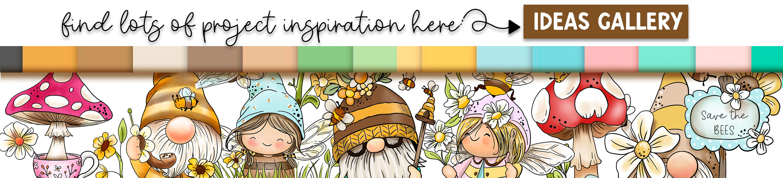 Buzzy bee gnomes printable digital stamps, clipart downloads, junk journal