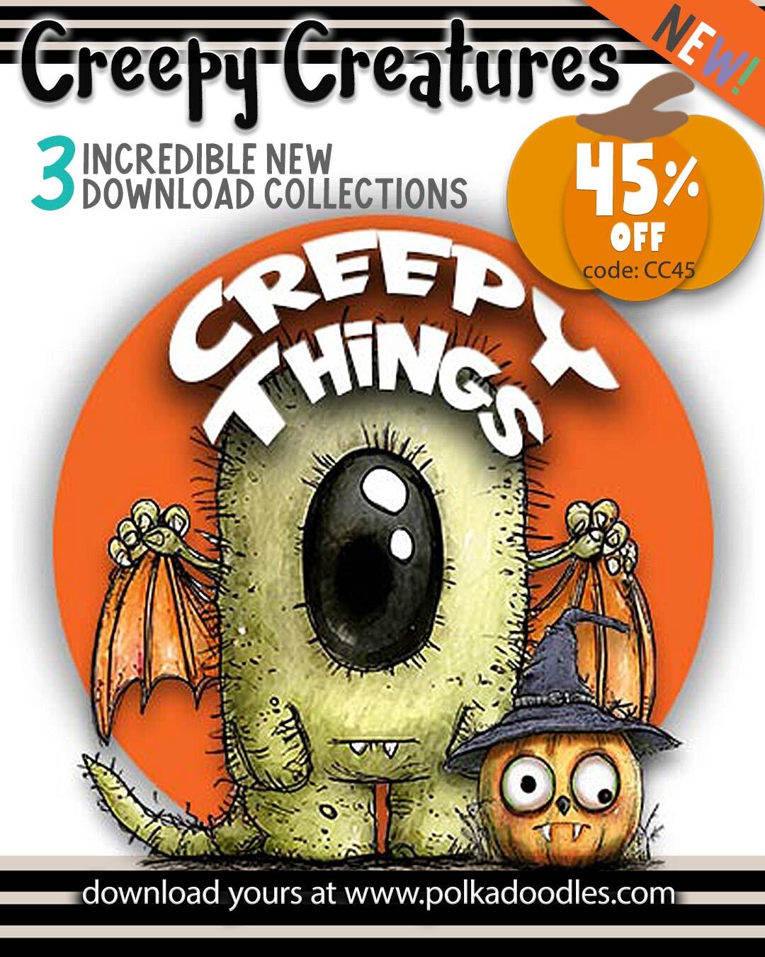 Creepy creatures halloween autumn fall craft clipart, card making printable digital stamps, halloween junk journal, cute halloween digital stamps, halloween stickers, cricut halloween fall, cute halloween monster digital crafts, cute halloween digital scrapbook