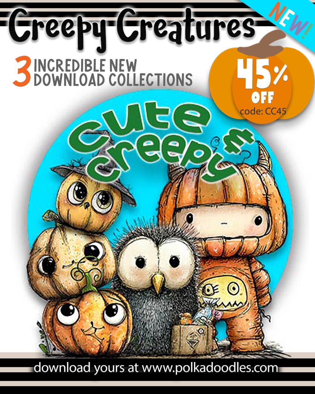 Creepy creatures halloween autumn fall craft clipart, card making printable digital stamps, halloween junk journal, cute halloween digital stamps, halloween stickers, cricut halloween fall, cute halloween monster digital crafts, cute halloween digital scrapbook