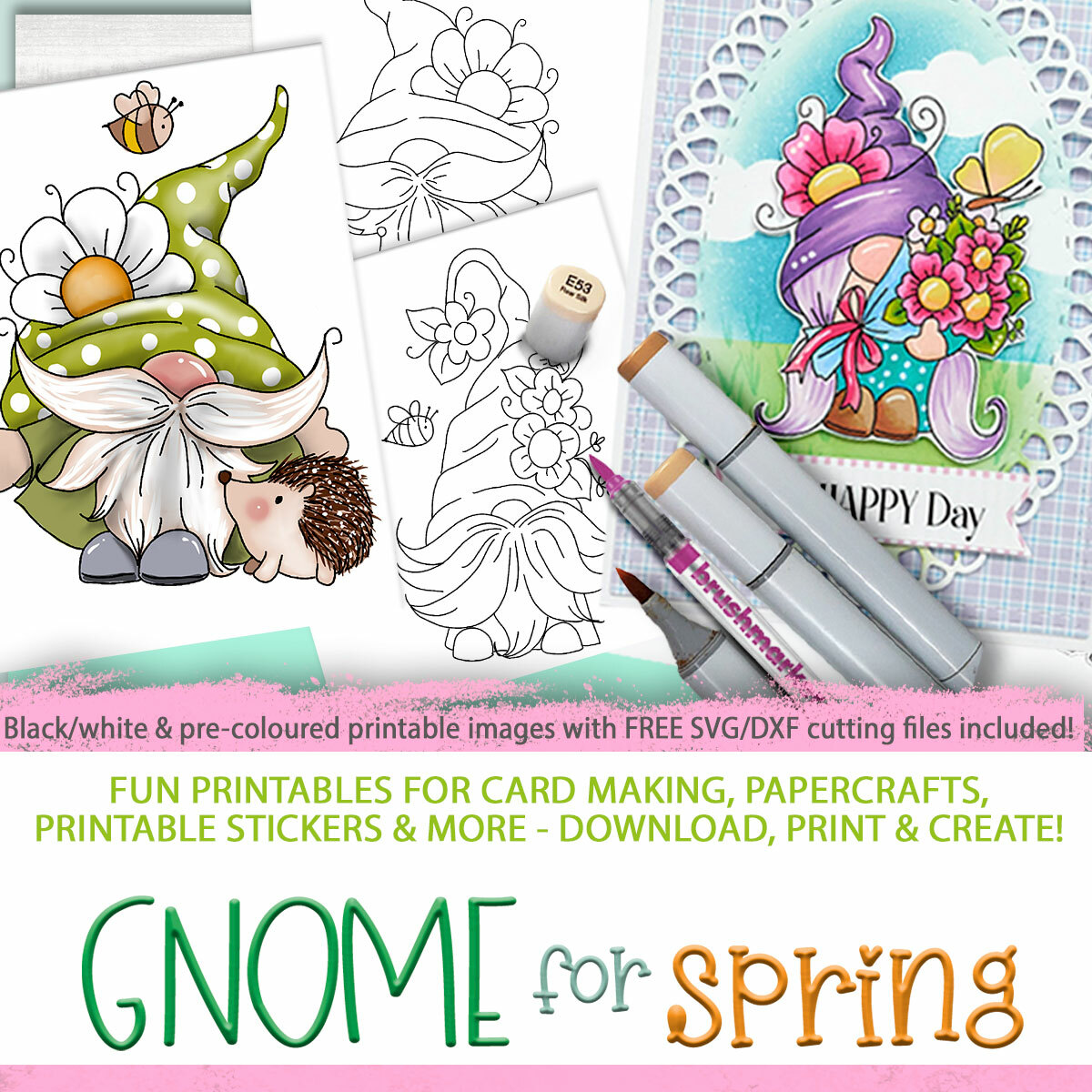 cute-gnome-spring-easter-card-making-craft-scrapbook-digital-printable-stamps