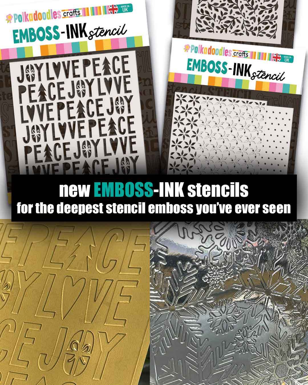 New emboss-ink Christmas holiday winter snowflake embossing and ink craft stencils for card making, craft, scrapbooking