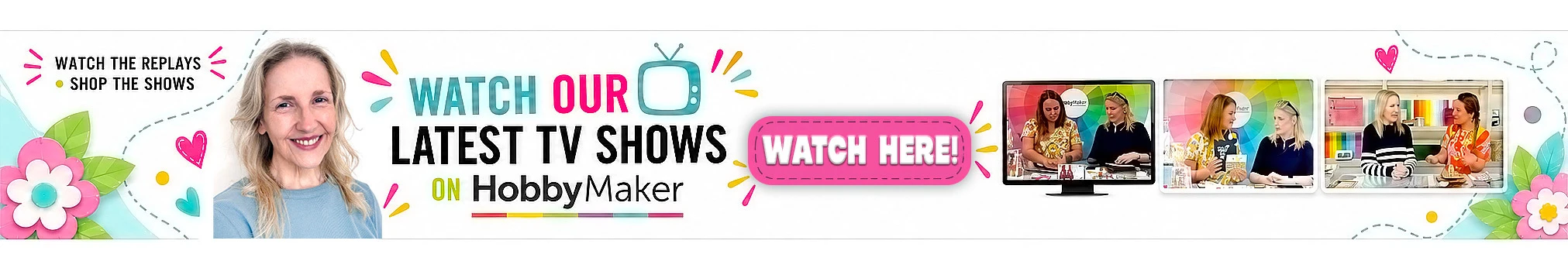 Watch Polkadoodles latest TV shows for stunning creative craft and card making ideas on Hobbymaker crafts