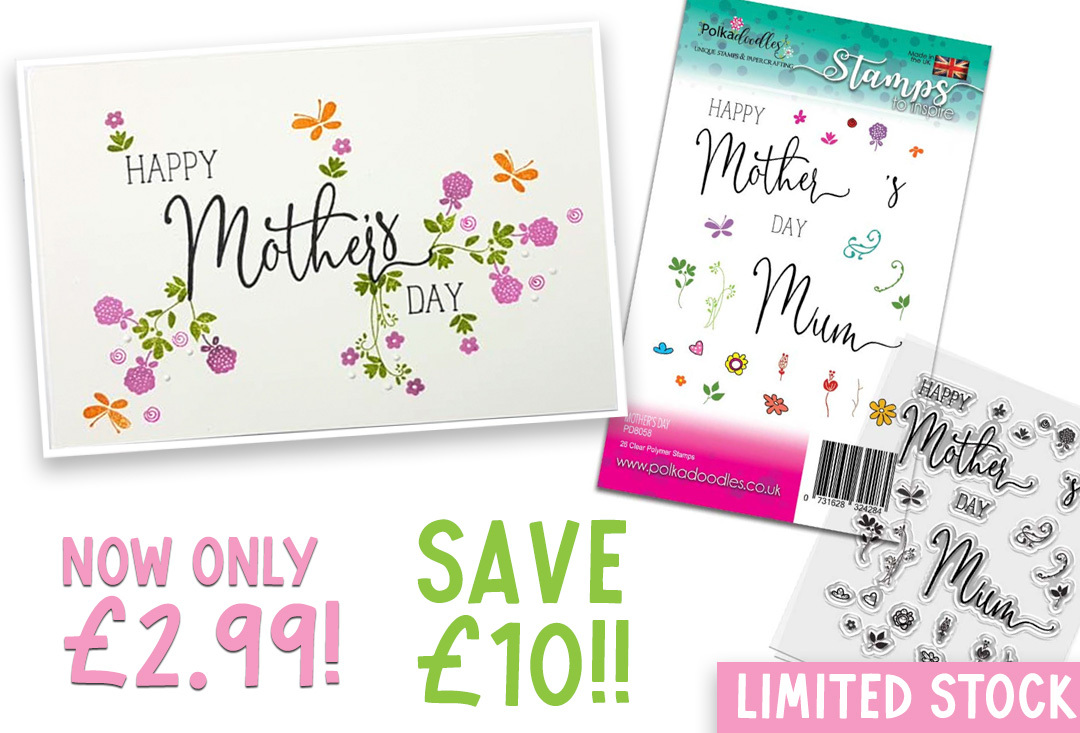 Mother's day text craft stamp only £2.99, save £10
