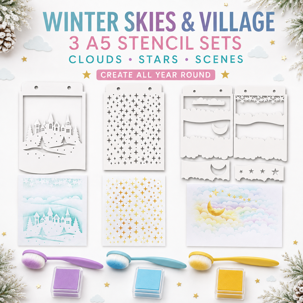 Christmas stencils crafting and card making