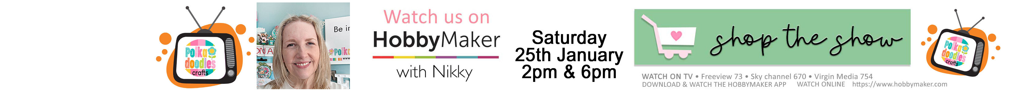 Polkadoodles Hobbymaker tv card making craft supplies