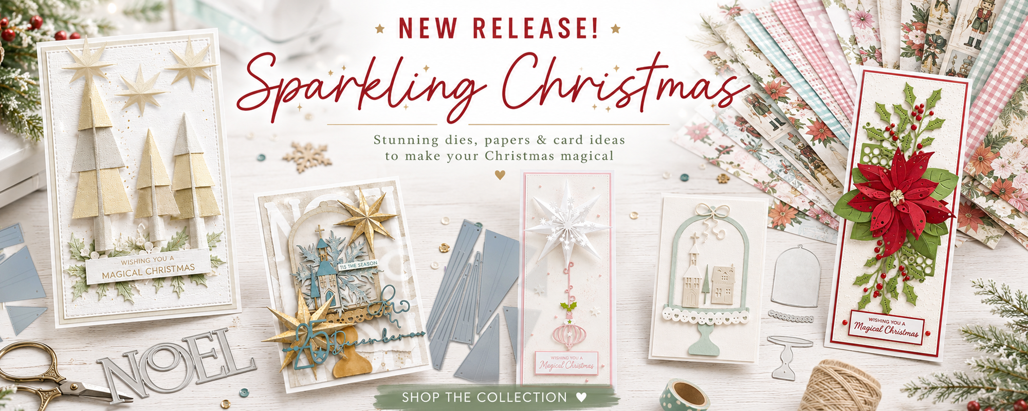 sparkling christmas craft cutting dies, christmas crafts, christmas card making 
