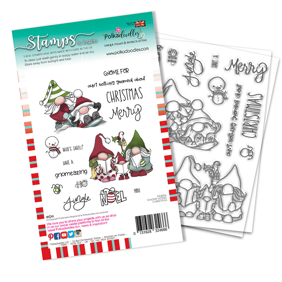 Gnomeazing Christmas stamp set - Polkadoodles card making craft ...