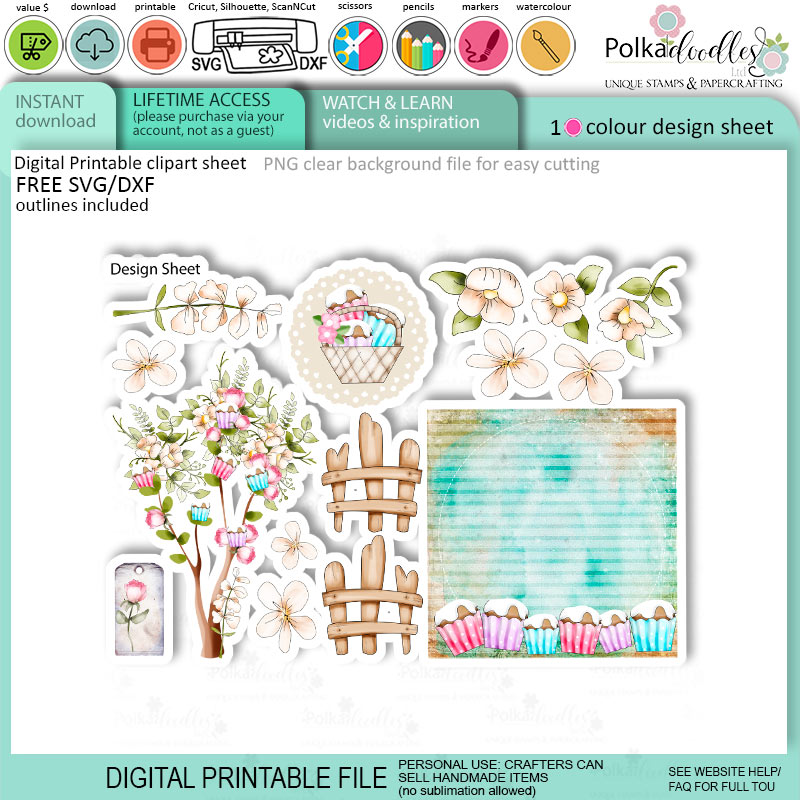 Helga Hippo Quick &amp; easy design sheet template 28. Cute Print and Cut SVG Files for Cricut ...