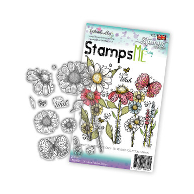 Daisy Days flower botanicals clear craft card making stamp set ...