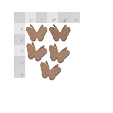 Butterfly x 5 - laser cut MDF shape pack for card making and craft ...
