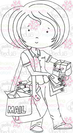 Post Woman digital stamp download - Polkadoodles card making, craft ...