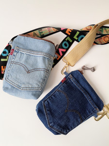 UPCYCLED LEVI DENIM PHONE POUCH