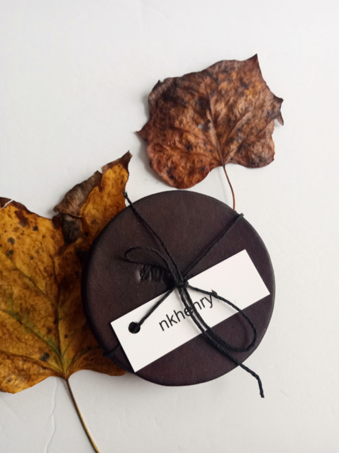 SET OF 3 LEATHER COASTERS/ ESPRESSO SET OF 3 LEATHER COASTERS/ ESPRESSO