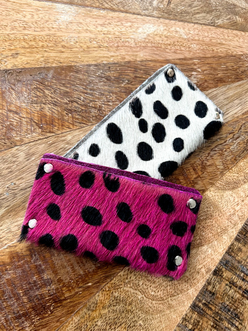 SPOTTED CALFHAIR CARD CASE SPOTTED CALFHAIR CARD CASE