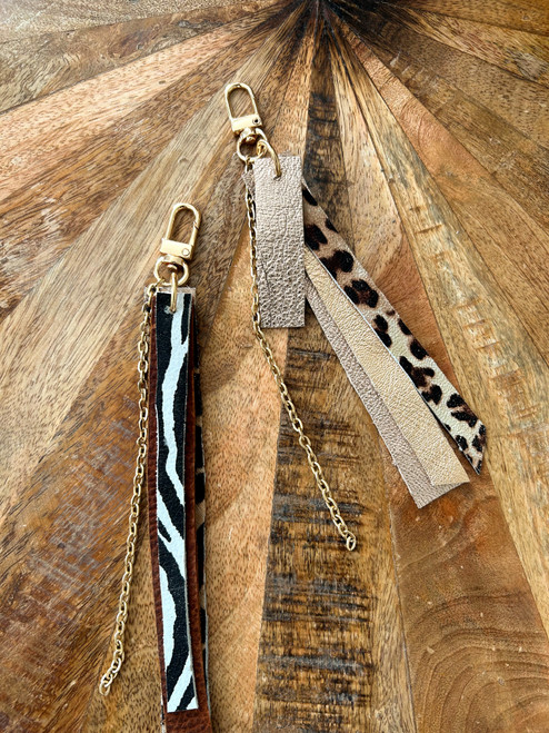 MIXED LEATHER BAG CHARM