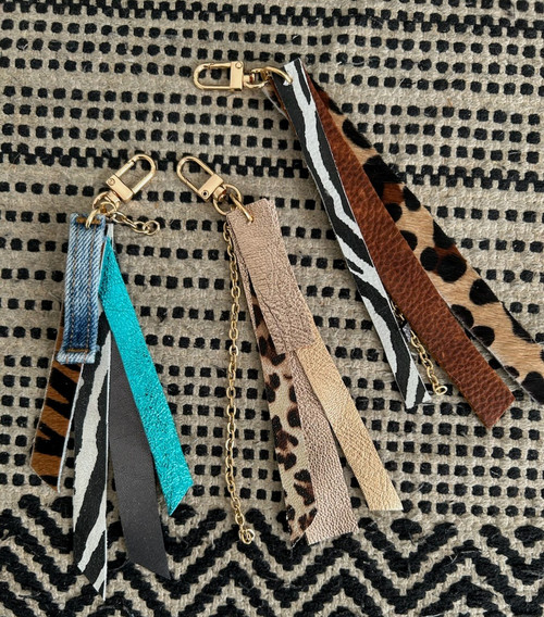MIXED LEATHER BAG CHARM