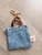 SQUARE DENIM TOTE BAG CHARM