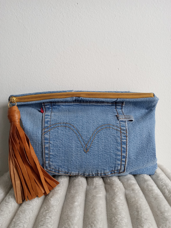 UPCYCLED DENIM SMALL CLUTCH/ No. 6