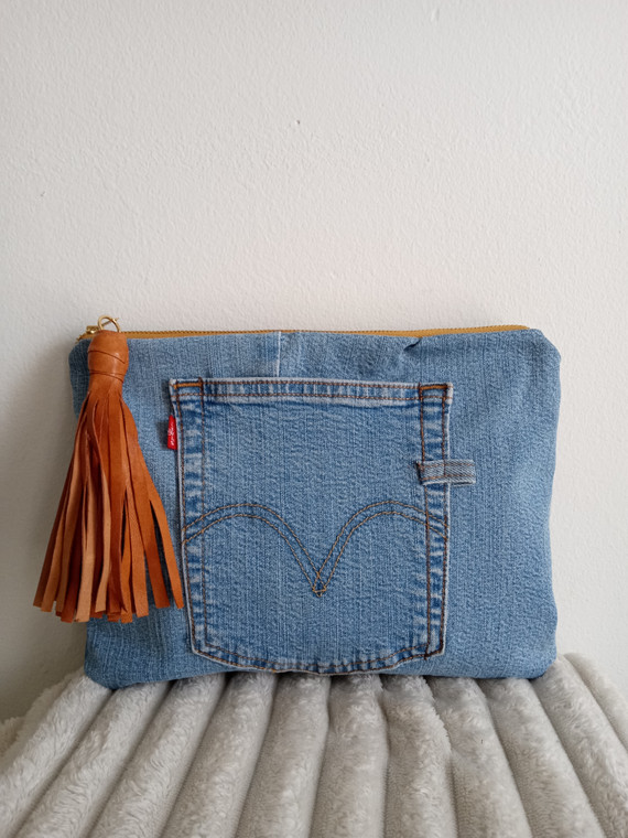 UPCYCLED DENIM SMALL CLUTCH/ No. 6