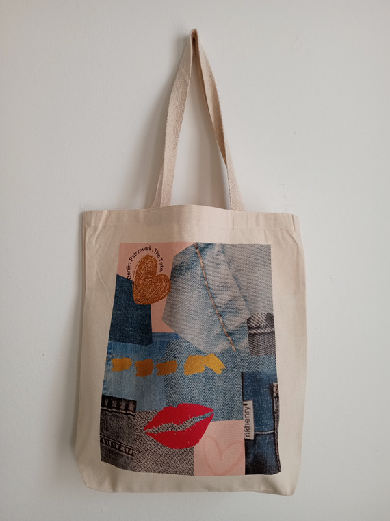 DENIM PATCHWORK TOTE