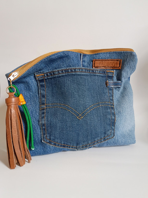 UPCYCLED DENIM SMALL CLUTCH/ No. 9
