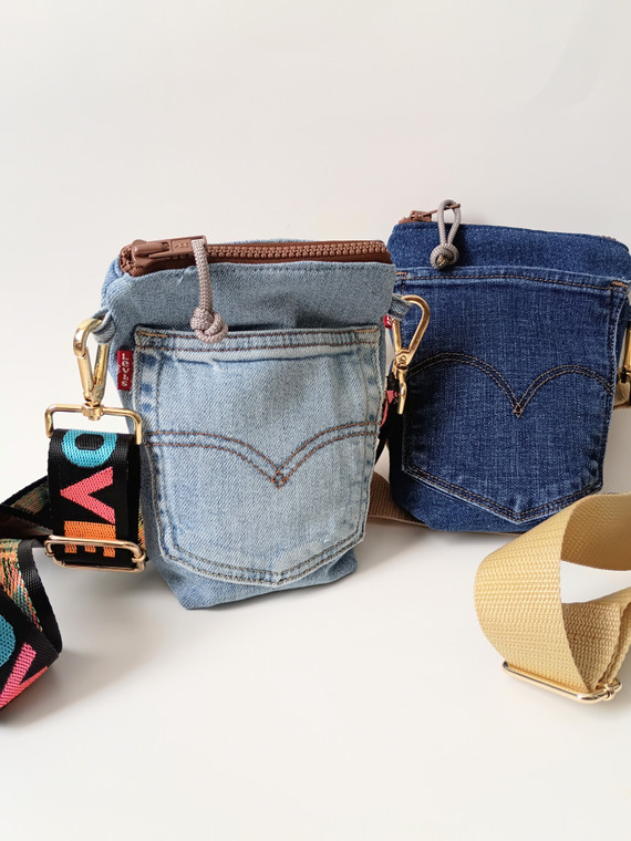 UPCYCLED LEVI DENIM PHONE POUCH