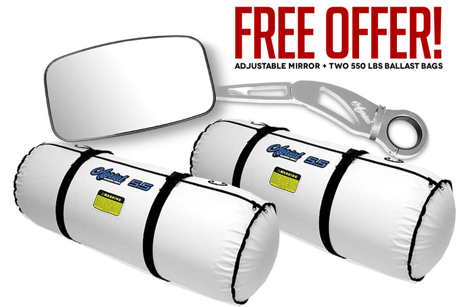 Set of Wakeboard Tower Mirror and Two 550 lbs Ballast Bags