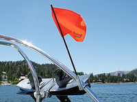 Aerial Adjustable Wakeboard Tower Flag Holder - 2.25" to 2.5" - Polished Aluminum