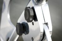 Photo of quick-release knobs that make folding the FreeRide tower easier.
