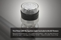 All Aerial Wakeboard Towers include a 360 degree LED top nav light as required by many state laws to enhance safety and visibility.