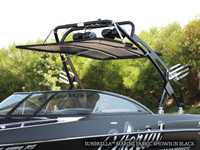 FreeRide wakeboard tower bimini available in cadet grey but shown in black.