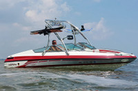 Boat with Ascent wakeboard tower is perfect for wakeboarding, wake surfing, and knee boarding.