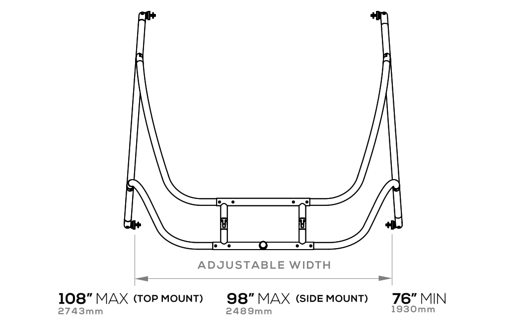 Top-down drawing of the Aerial Airborne 2.0 wakeboard tower