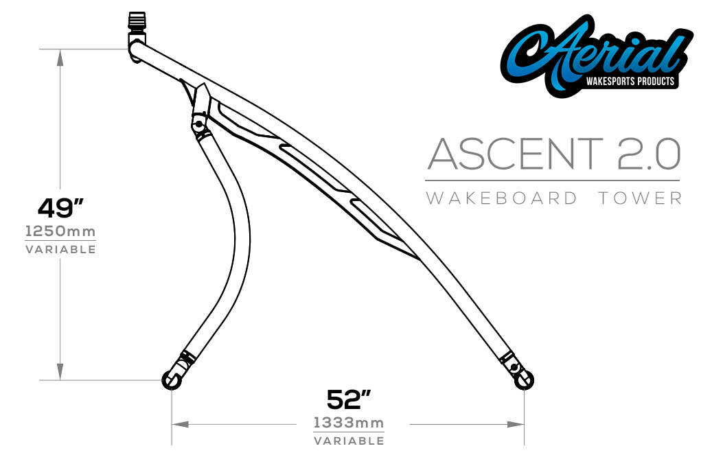 Ascent 2.0 wakeboard tower dimensions