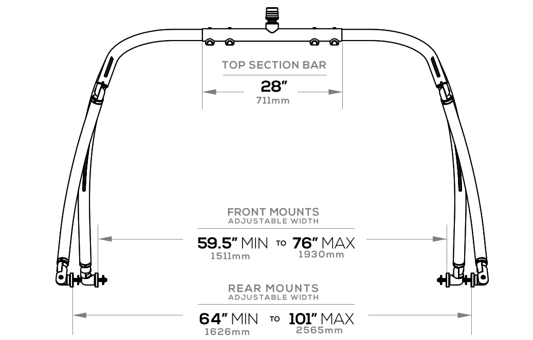 Polished Aluminum Ascent 2.0 Wakeboard Tower Aerial Wakeboard Towers