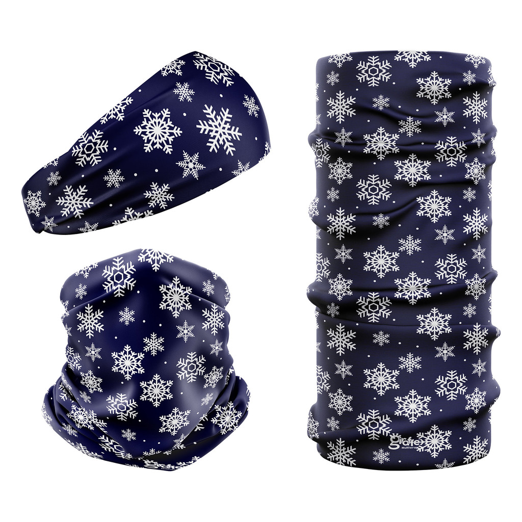 G-942 blue snowflakes Headwear Bandana Snood Neck Gaiter Multifunctional 